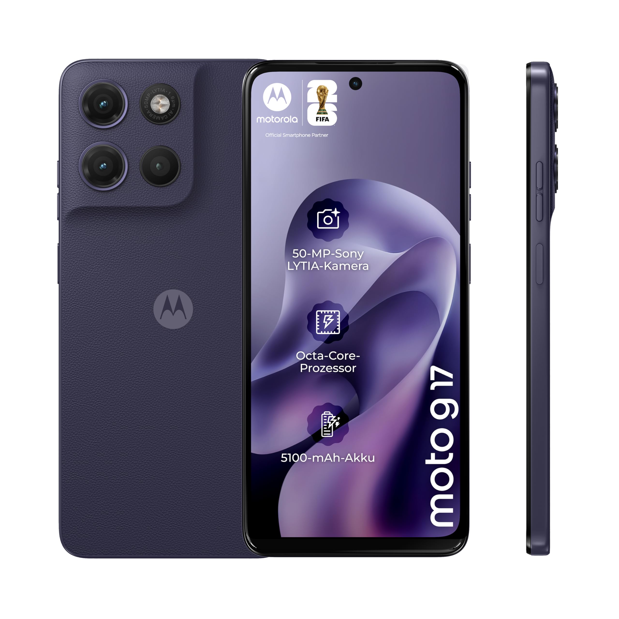 Motorola Moto g17 Smartphone 50MP Camera 4-128GB Evening Blue - PBBKOO15DE