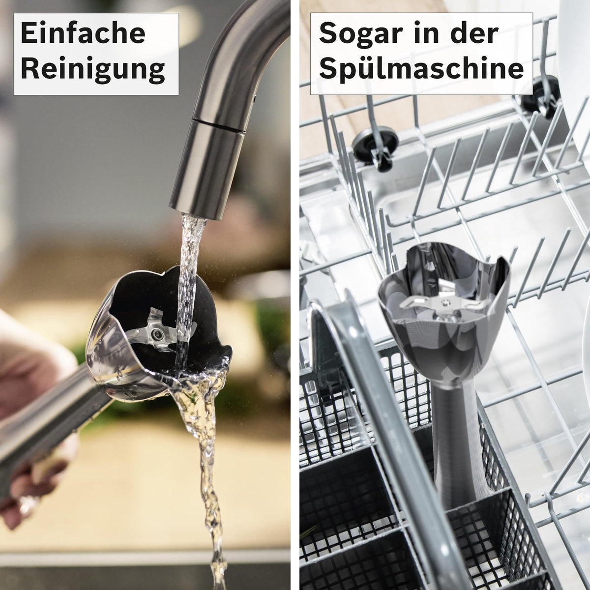 Bosch ErgoMaster Series 6 Hand Blender, with mixing cup, 4 stainless steel blades, wear-free ceramic coupling, durable, air cooling, powerful, 1200W, MSM6M810