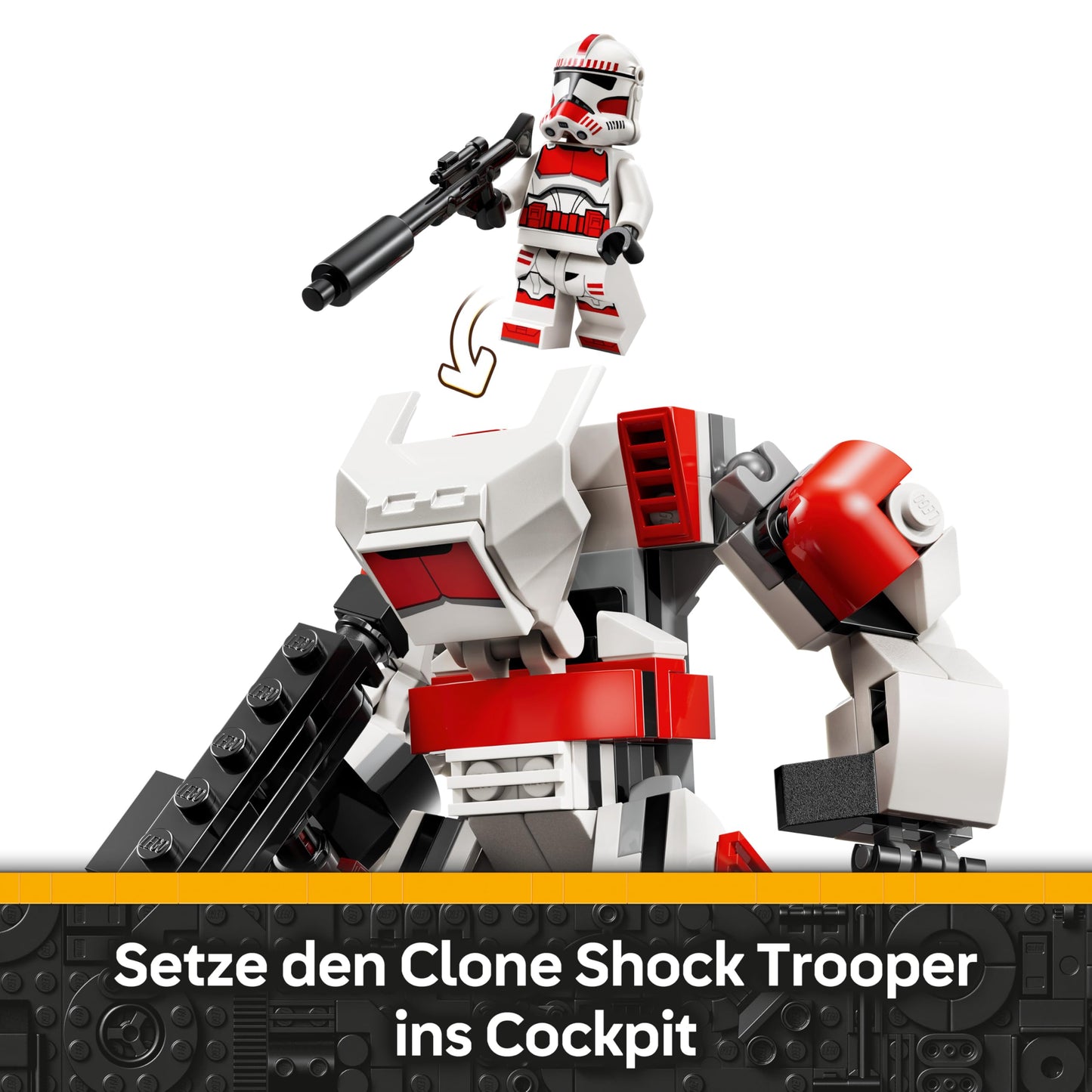 LEGO Star Wars 75448 Clone Shock Troopers Mech - Poseable action figure with blaster rifle and minifigure - model building for children - gift for boys aged 6 and over and Star Wars fans