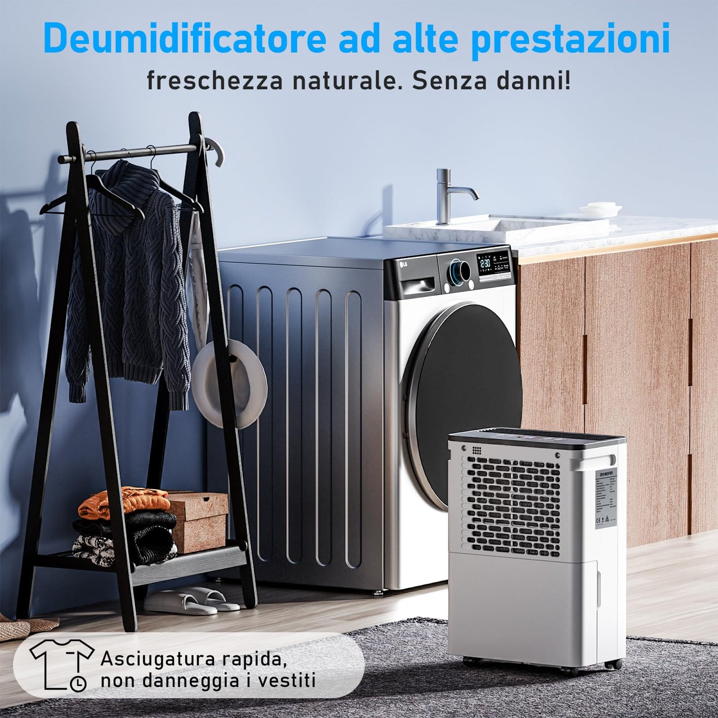 OKYUK Electric Dehumidifier 10L with Digital Humidity Display, 32dB Quiet 25m², with Automatic Switch-Off, for Motorhome, Bathroom, Basement, 1 Year Exchange/10 Year Warranty (10L White) - PD10R-03BE