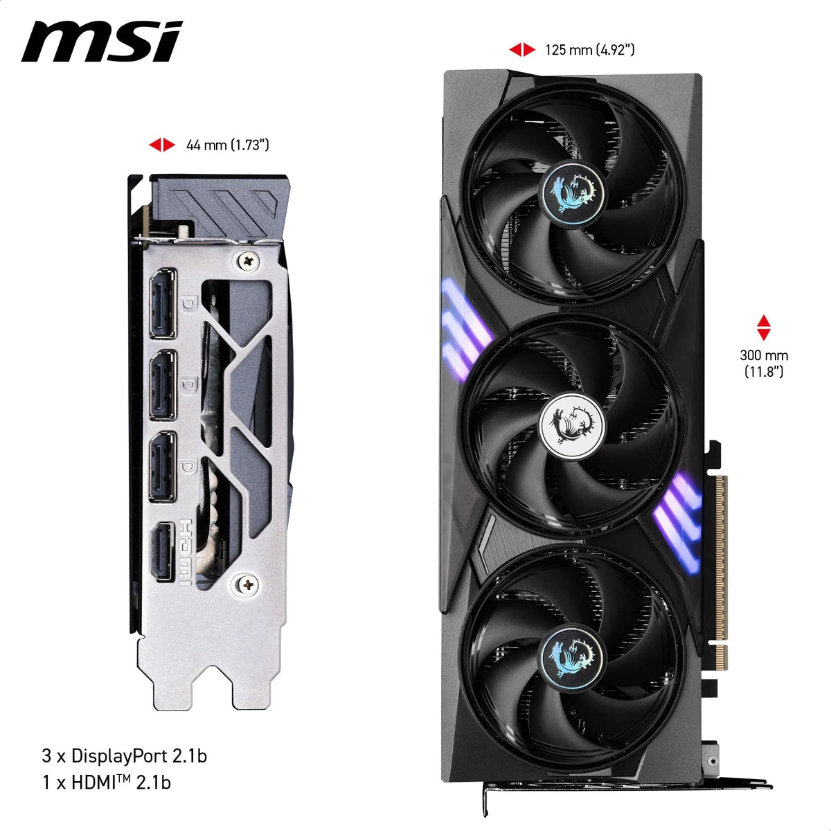 MSI GeForce RTX 5060 Ti 16G Gaming Trio OC - 16GB GDDR7 (28Gbps/128-bit), PCIe 5, Boost: 2647 MHz, HDMI 2.1b, DisplayPort 2.1b - V535-001R