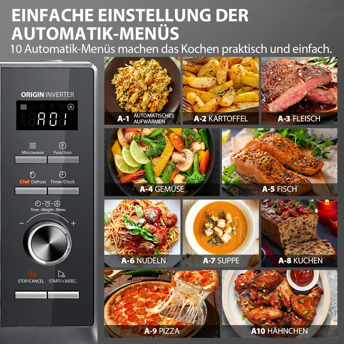 Toshiba MW3-AC26SFI(MG) microwave with grill and hot air 6-in-1 microwave oven with steamer 26L 900W Origin Inverter, Chef Defrost, Convection, Combi., Steam, Grill, Air Fry Auto Menu, Gray