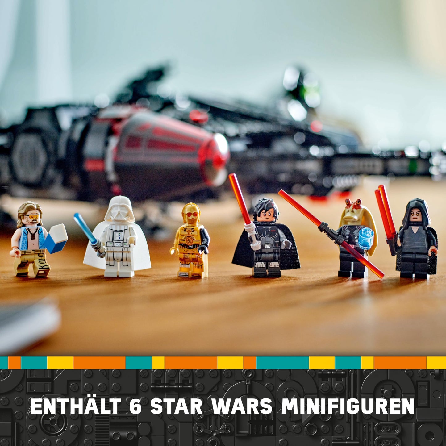 LEGO Star Wars 75389 The Dark Falcon - Display toy with spring-powered shooters, cannons and 6 minifigures including C-3PO - Gift for boys aged 10 and up and adults