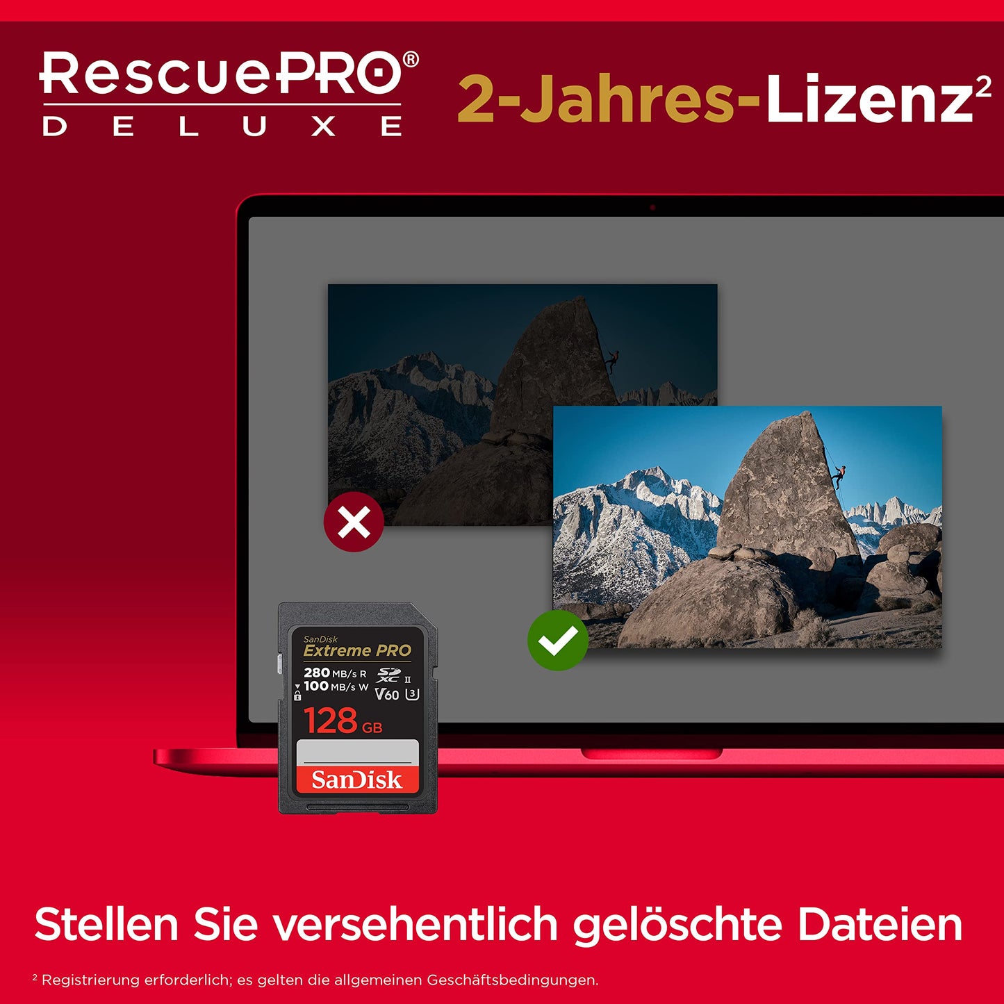 SanDisk Extreme PRO SDXC UHS-II Speicherkarte V60 128 GB - SDSDXEP-128G-GN4IN