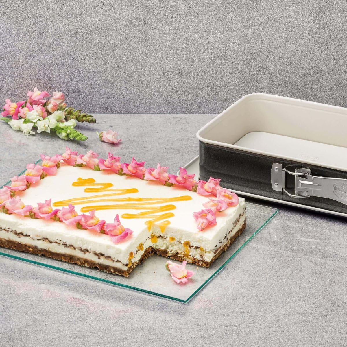 Dr. Oetker rectangular springform pan with leak-proof base 28 cm Baking Trend – baking pan with ceramic-reinforced non-stick coating, heat-resistant up to 230°C, leak-proof - 4860