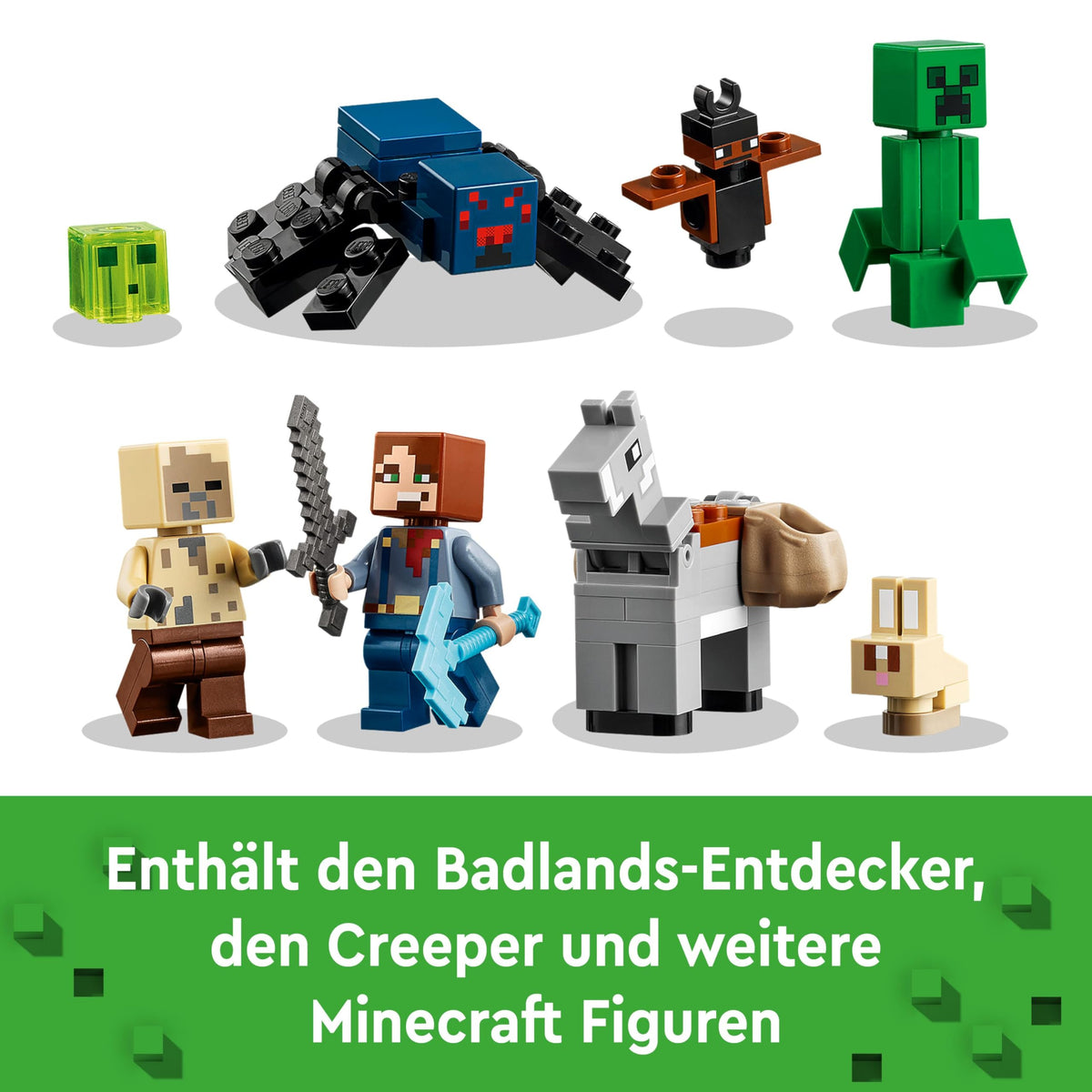 LEGO Minecraft The Badlands Mineshaft - Interactive Toy featuring Explorer, Creeper, and Spider Figures, along with an Exploding TNT Function - Perfect Gaming Gift for Boys and Girls aged 8 and up - 21263
