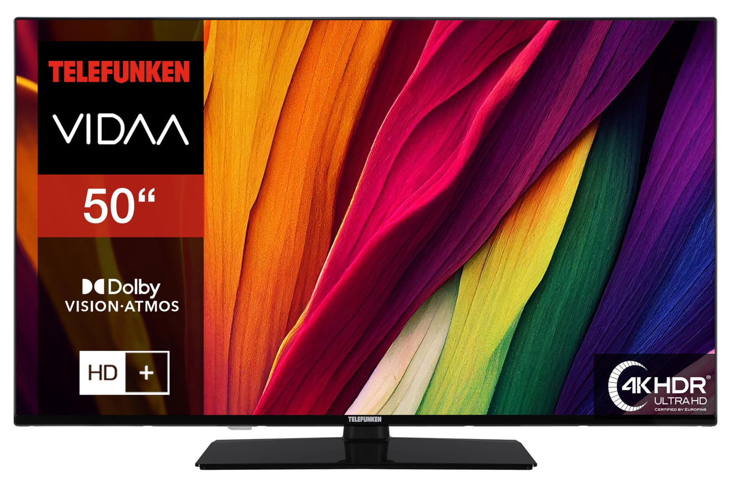 TELEFUNKEN XU50VP750M, 50 inch Smart TV, VIDAA, 4K UHD, HDR, Dolby Vision, triple tuner, 6 months HD+, black (2026)
