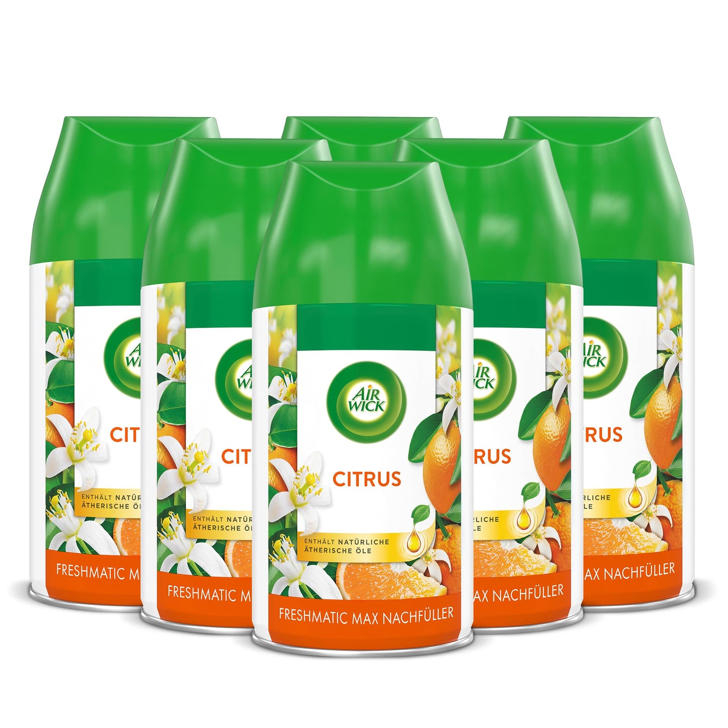 Air Wick Freshmatic Max – Refill Set – Automatic Room Spray – Citrus Room Fragrance – 6 x 250 ml Refills - 3234218
