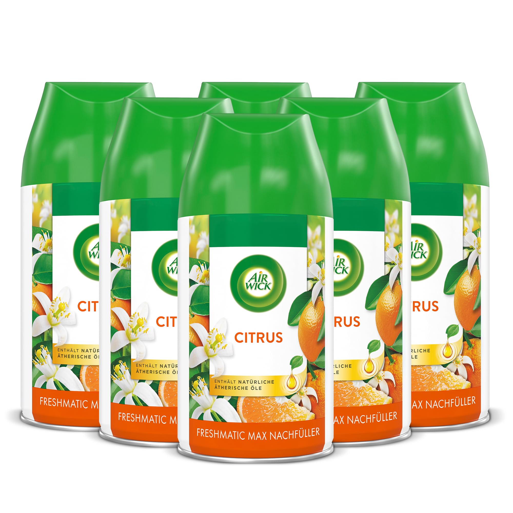 Air Wick Freshmatic Max – Refill Set – Automatic Room Spray – Citrus Room Fragrance – 6 x 250 ml Refills - 3234218