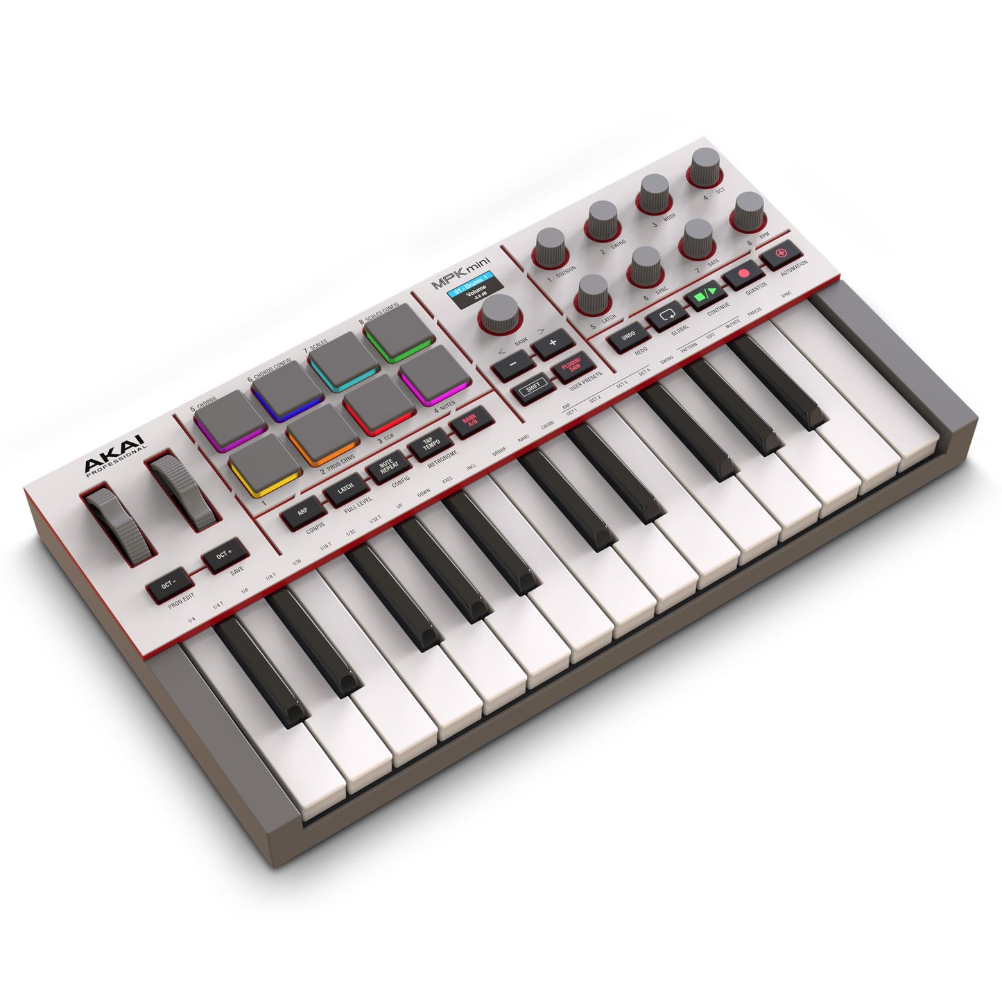 Akai Professional MPK Mini IV USB-C MIDI Keyboard Controller for Beginners and Producers - MPC Drum Pads, Pitch and Modulation Wheels, Music Production Software, Native Instruments Sound Pack, Gray - MPKMINI4W