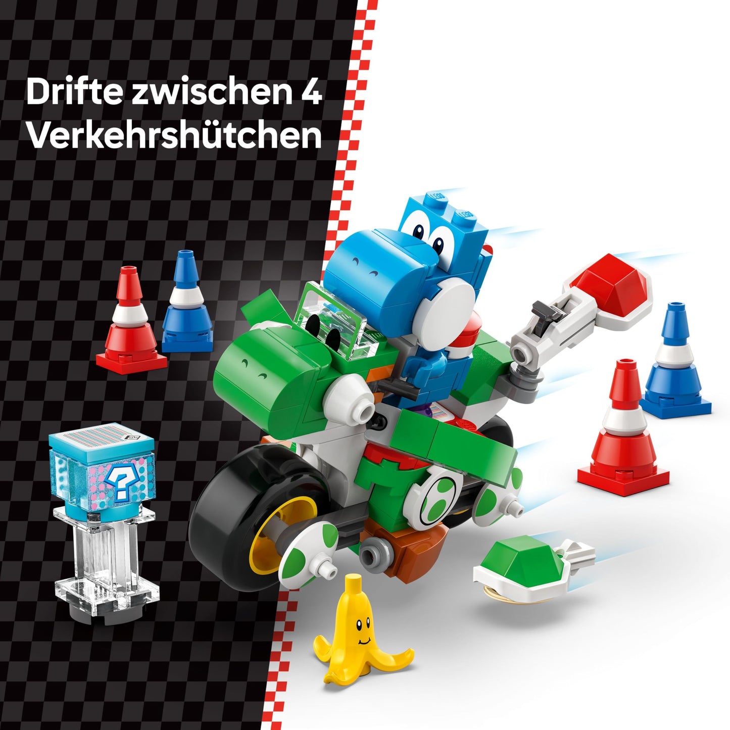 LEGO Super Mario: Mario Kart - Yoshi bike, Nintendo adventure set to collect, gift for children, boys, girls and gamers aged 7 and over, collector's item with Yoshi figure 72031