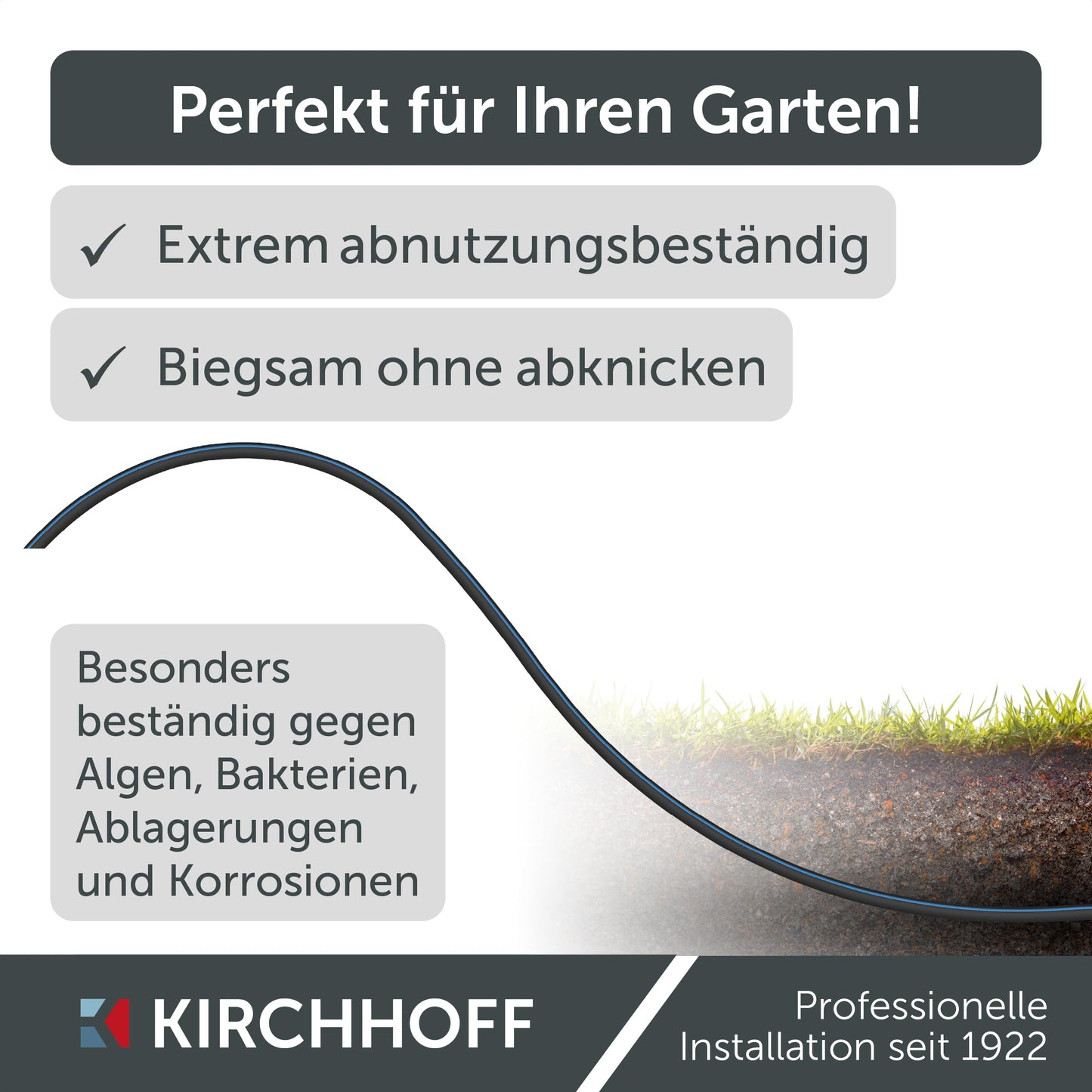 Kirchhoff water pipe for garden irrigation 25 mm x 25 m | PE pipe for sprinkler system | Installation pipe HDPE | DVGW | Drinking water pipe | Made in EU - 984830355