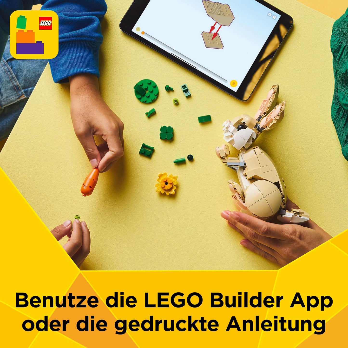 LEGO Creator 3in1 bunny - animal figure that can be converted into a llama or seal - creative birthday gift for girls and boys aged 8 and over - 31162