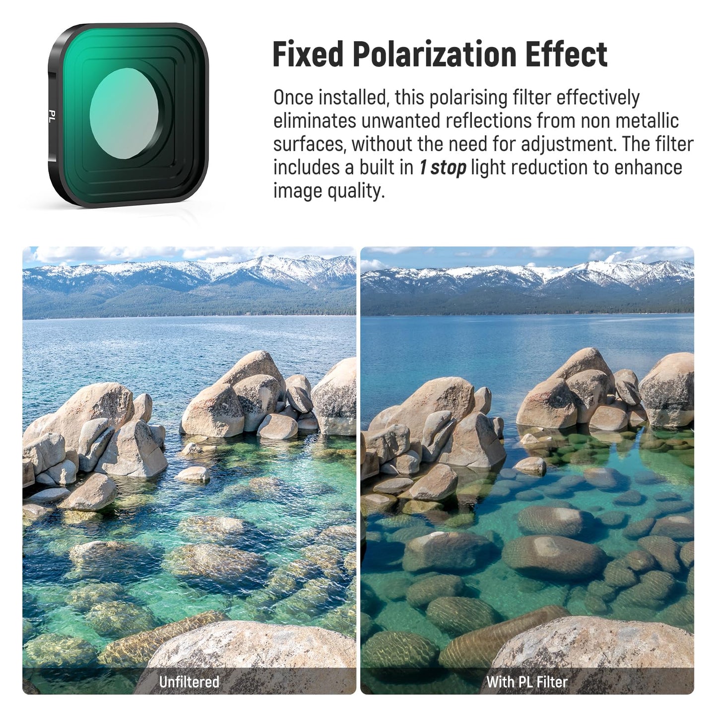 NEEWER PL ND Filter Compatible with GoPro Hero 13 12 11 10 9 Black, 4 Pack PL ND8 ND16 ND32 HD Multicoated Slim Neutral Density Polarizer Lens Filter Kit Action Camera Accessory, FL-GP18 - 10105348