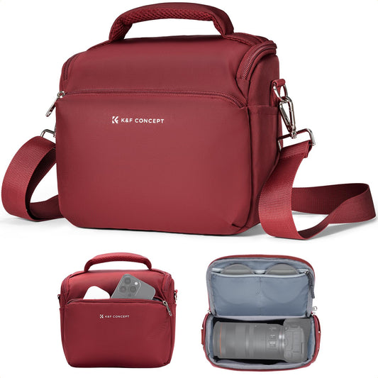 K&F CONCEPT Camera Backpack Camera Bag, SLR Bags Shoulder Bag, Camera Bag Liner Bag, Photo Bag for Photographers Suitable for Daily Use (Red) - KF13.179V9