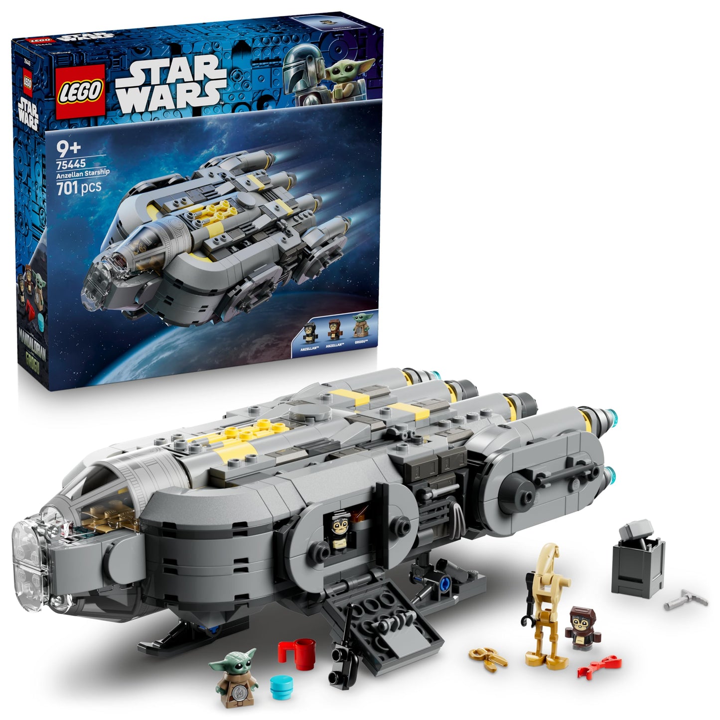 LEGO Star Wars 75445 Anzellan Starship - Plays with 3 figures & a droid workshop - Gift for boys, girls & fans aged 9 and up