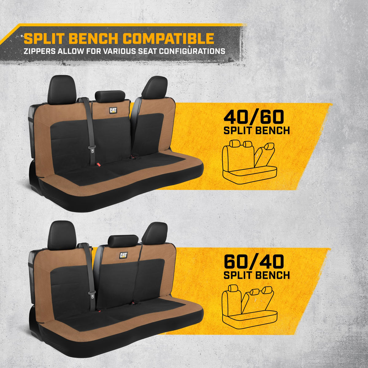 CAT MeshFlex husă pentru bancheta din spate pentru SUV-uri și pickups de dimensiuni medii - Protecție durabilă pentru bancheta din spate împărțită 60/40, husă pentru bancheta din spate, accesorii interioare auto, Non - CASC2281