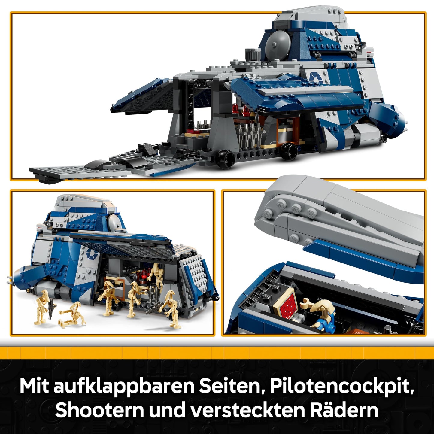LEGO Star Wars: The Clone Wars MTT of the Separatists in the Battle of Felucia - Toy with Lightsaber - Children's Gift for Boys and Girls - Model Building for Display and Collecting - 75435