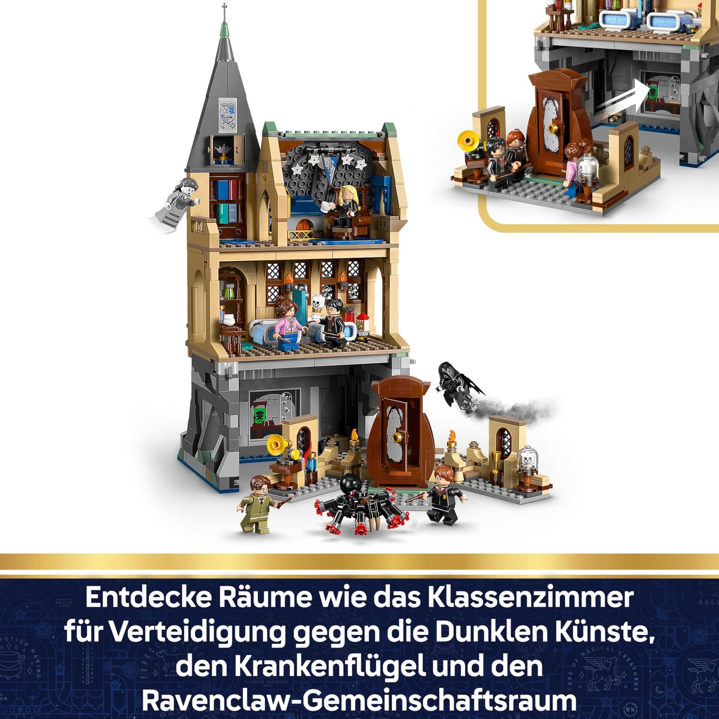 LEGO Harry Potter Hogwarts Castle: Hospital Wing - DIY set with 7 minifigures - model building with Hermione and Ron figures - creative gift for girls, boys and fans aged 9 and over - 76463