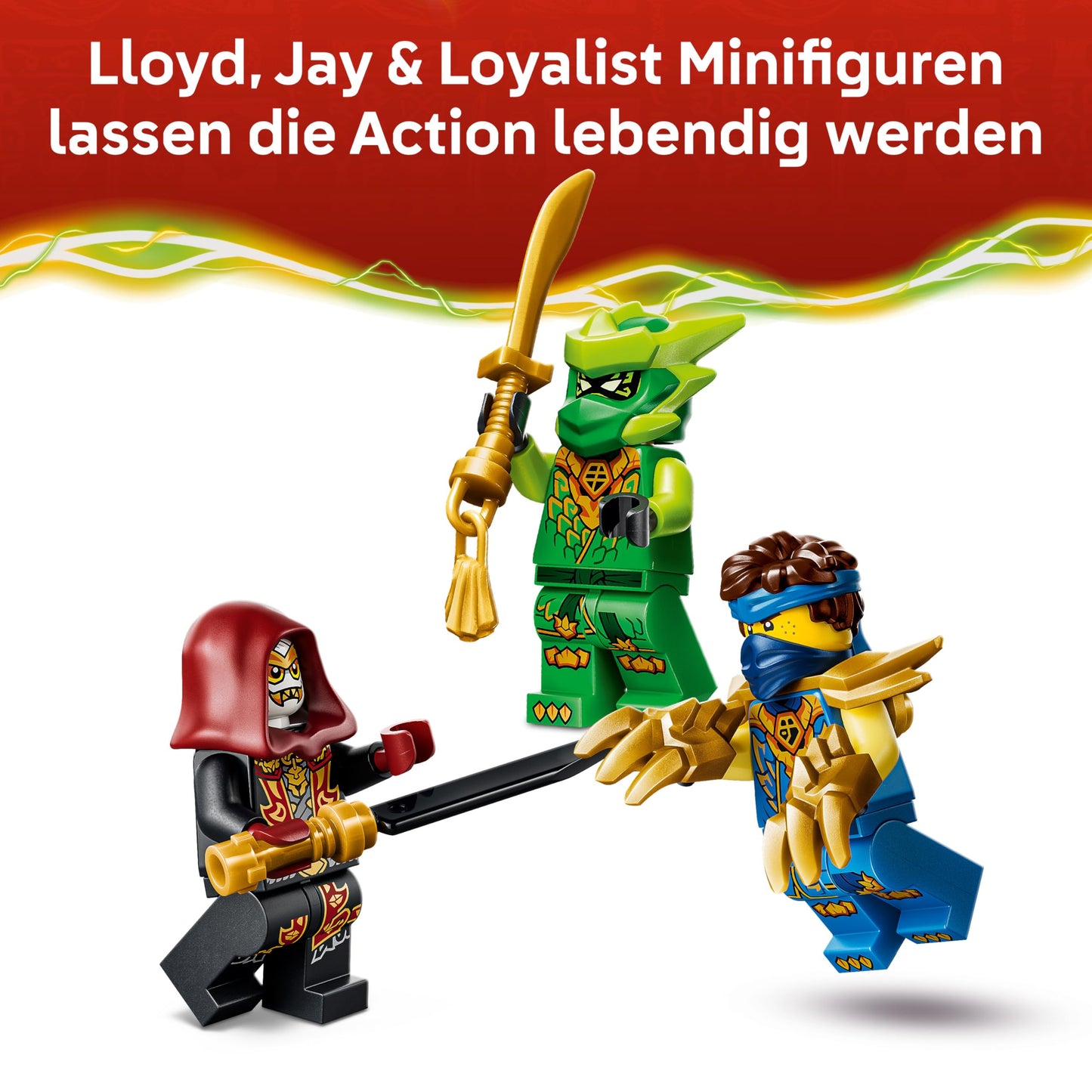 LEGO NINJAGO Lloyd's Dragon Mech Battle Set - Ninja playset with action figure, 3 minifigures and katanas - children's room decoration - gift idea for boys aged 6 and over and Dragons Rising fans - 71862