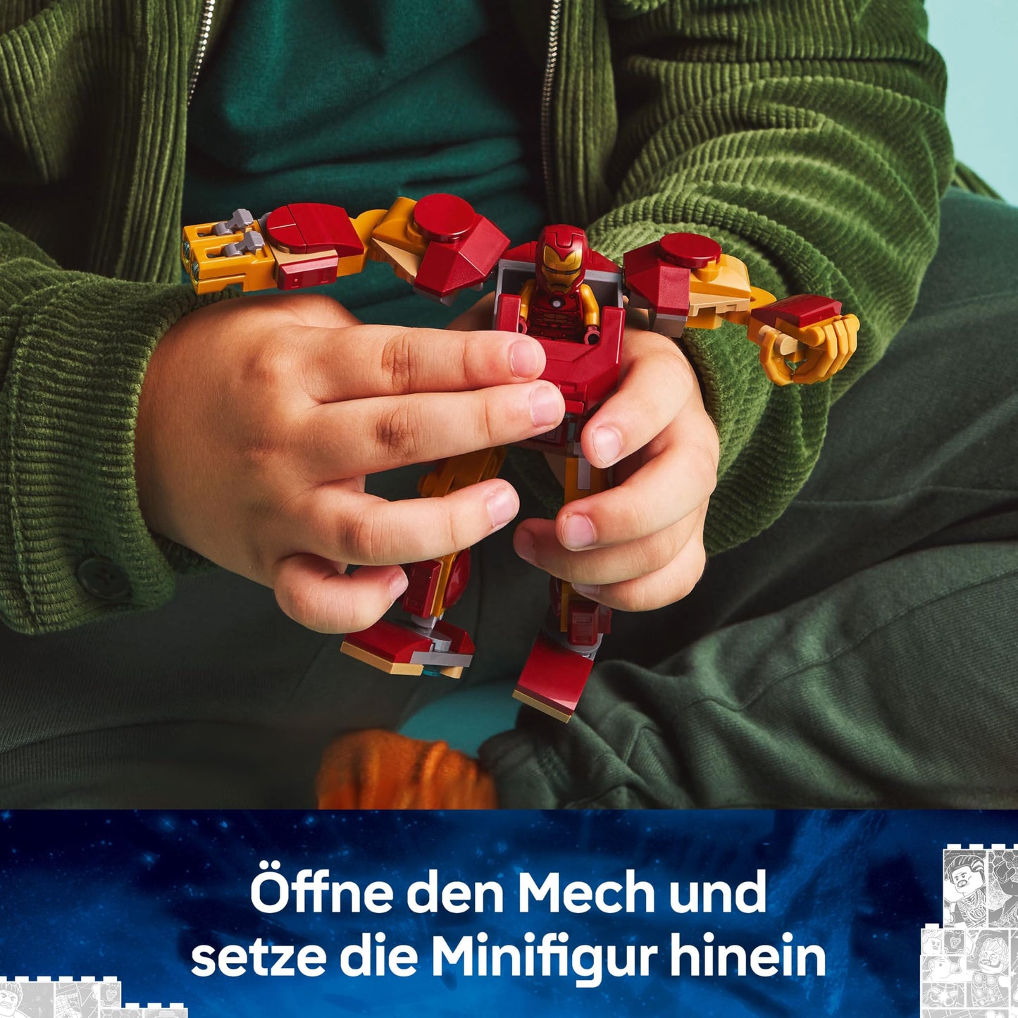 LEGO | Marvel Iron Man Mech vs. Ultron - Superhero Toy with 2 Minifigures - Action Figure with Movable Arms, Legs & Fingers - Gift for Boys and Girls Ages 6 and Up 76307