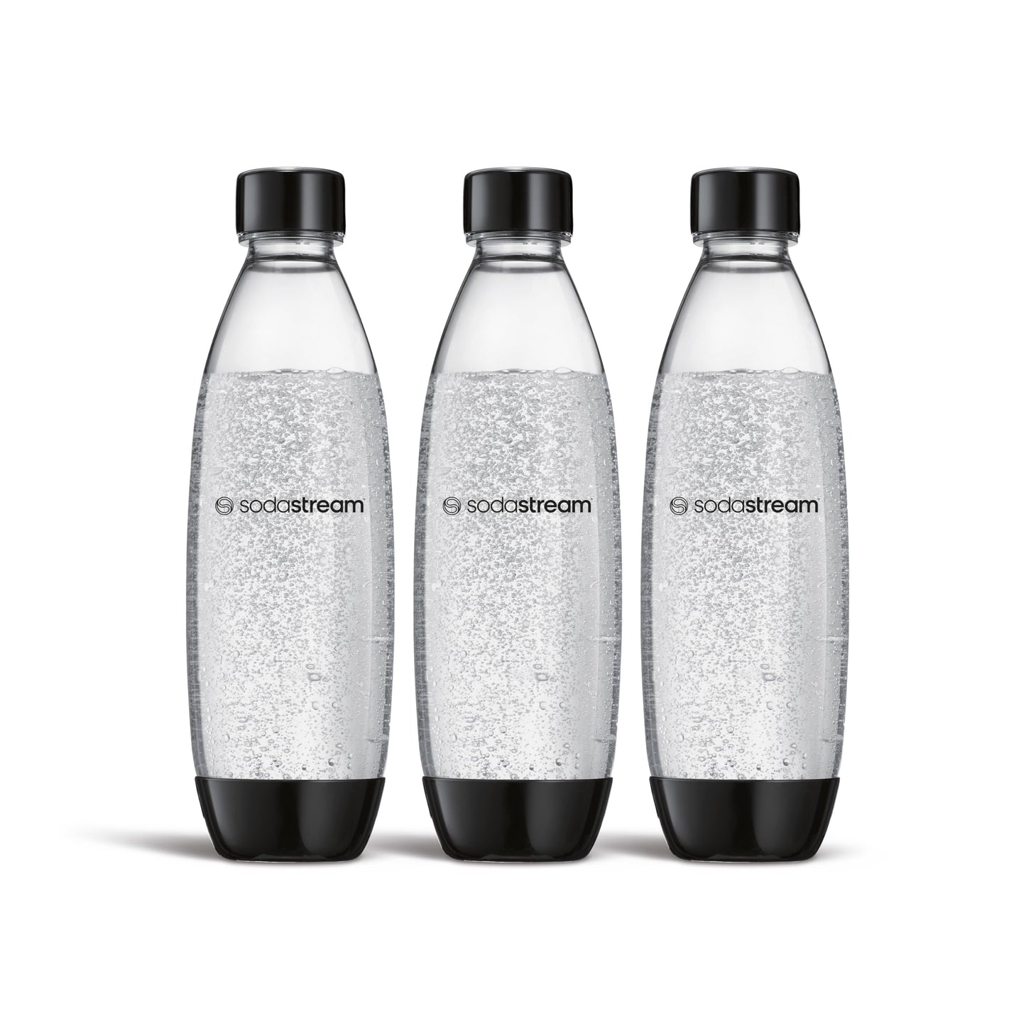 sodastream 0.8L BPA-free FUSE plastic bottle black | Dishwasher safe | Compatible with DUO, E-DUO, Terra, and much more. | 3 pack - 1742321490