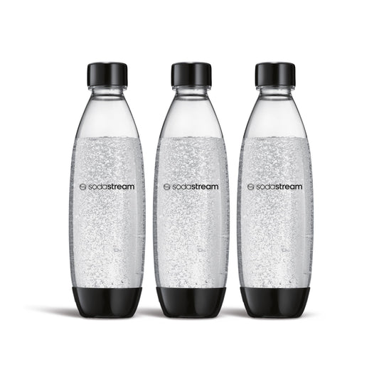 sodastream Recipient din plastic FUSE fără BPA de 0,8L, negru | Compatibil cu DUO, E-DUO, Terra și multe altele. | Pachet de 3 - 1742321490