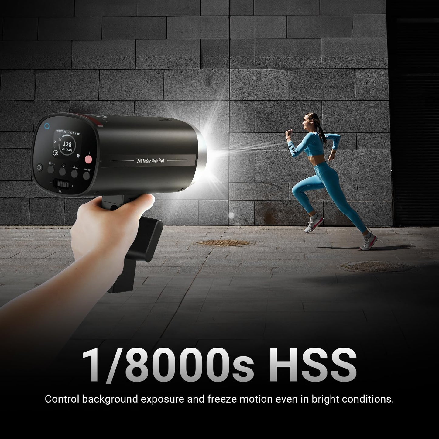 NEEWER 200Ws 2.4GHz TTL flash outdoor compatible with Godox, 1/8000s HSS, portable flash monolight for studio photography with modeling light, 3200mAh battery, 750 flashes, 1.5s charging time, Q200