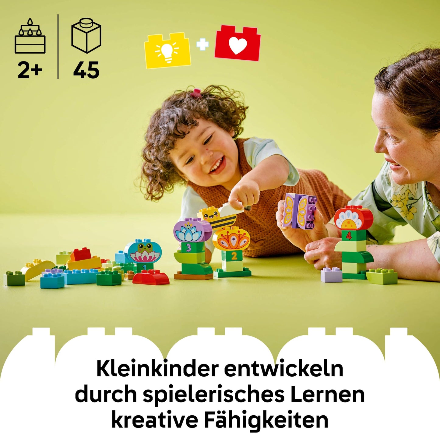 LEGO DUPLO Town Creative Flower Garden - Motor skills toy for children aged 2 and up - Montessori toy - Learning toy for preschool children - Garden game for toddlers - Gift idea 10444