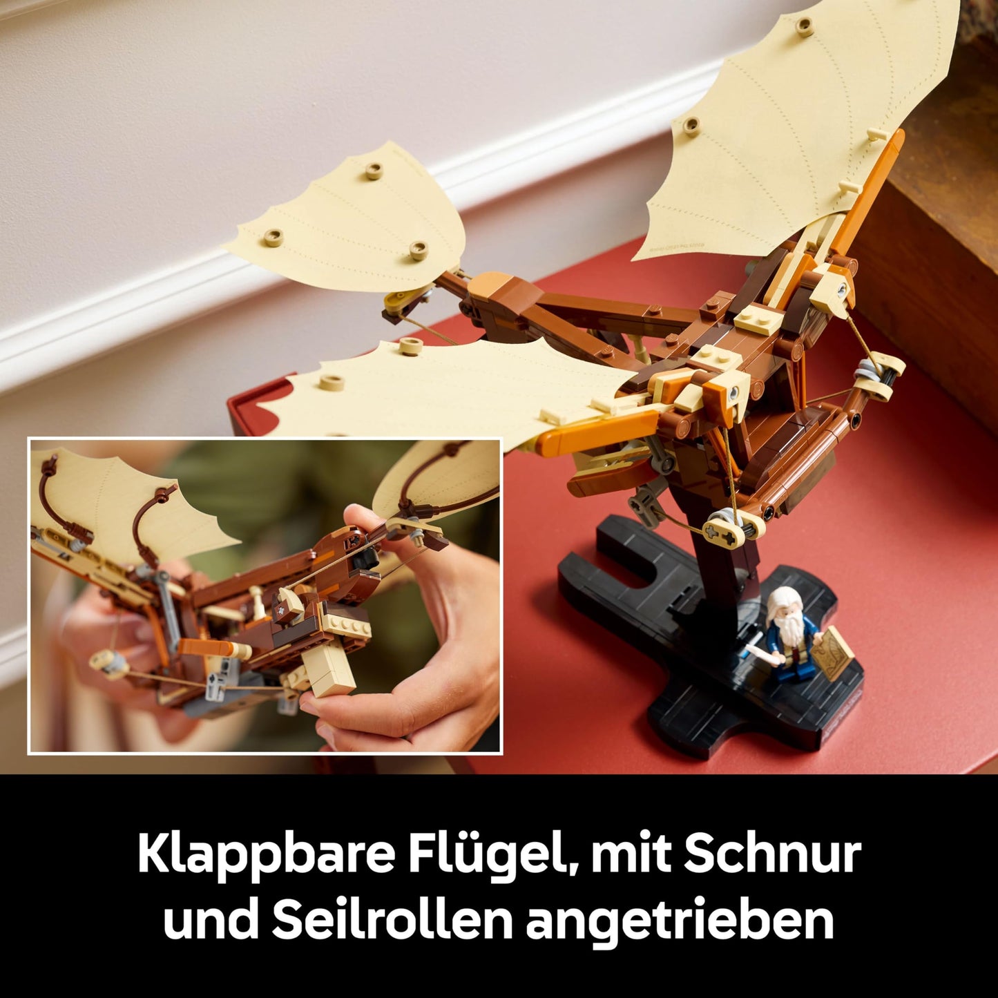 LEGO Icons Leonardo da Vinci's Flying Machine with Beating Wings - Includes Minifigure & Stand - Building Set for Adults - Home Decoration Set - Gift Idea - 10363