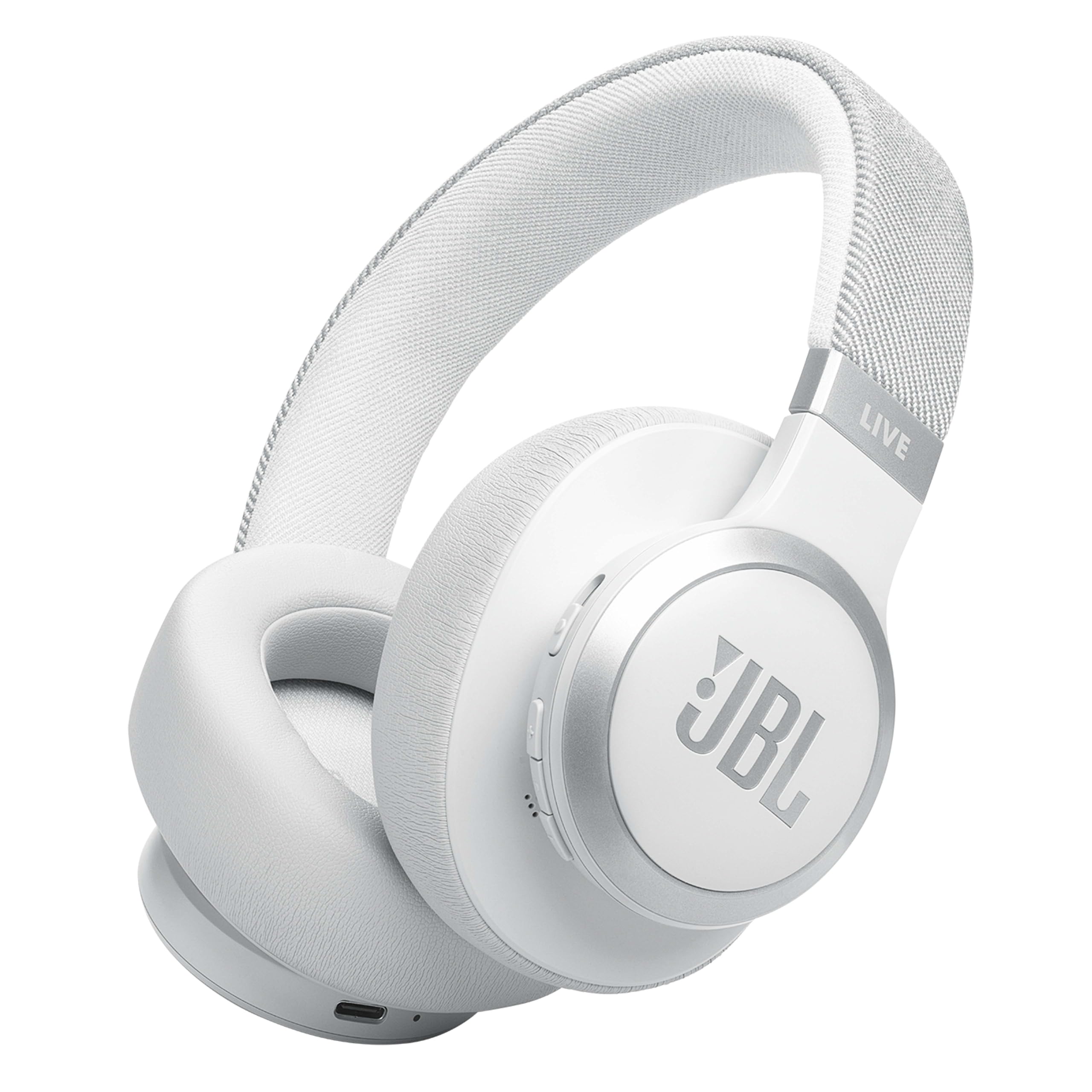 JBL Live 770 NC - Bluetooth over-ear headphones with adaptive noise canceling - Wireless earphones with JBL Signature Sound and voice assistant - Long music enjoyment for up to 65 hours - In white - JBLLIVE770NCWHT