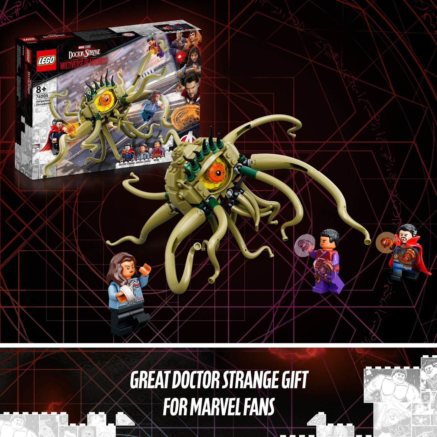 LEGO Marvel Gargantos Showdown 76205 Monster Building Kit with Doctor Strange, Wong and America Chavez for Ages 8+ (264 Pieces) - 6384299