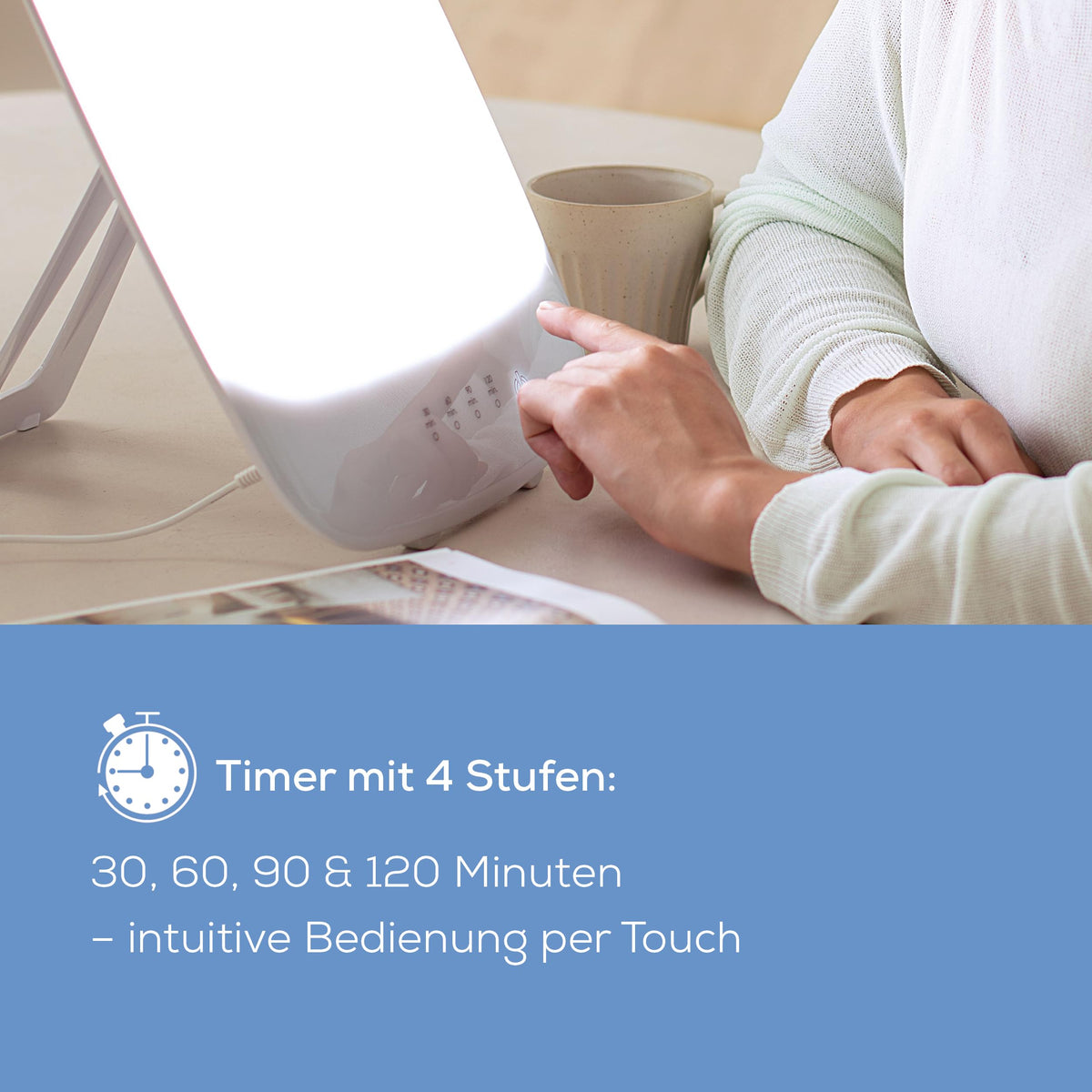 Beurer TL 85 Daylight Lamp, TEST WINNER Stiftung Warentest, Simulation of daylight, 14,000 Lux brightness, medical device, for use in cases of light deficiency, with timer (30, 60, 90, 120 min.)