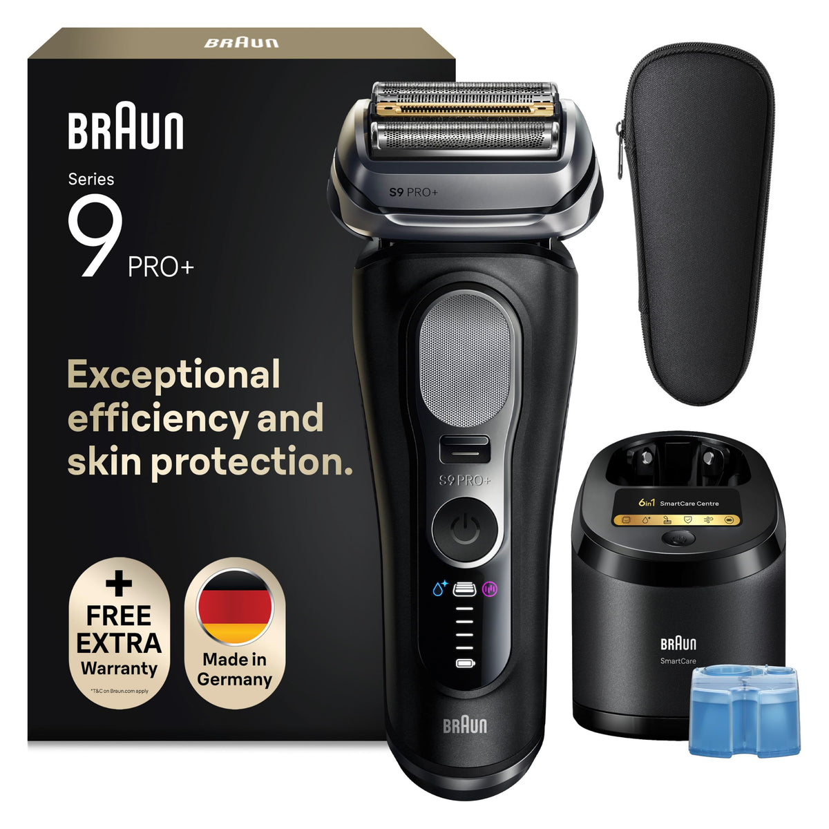 Braun Electric Shaver for Men Series 9 PRO+, 9660cce, Black
