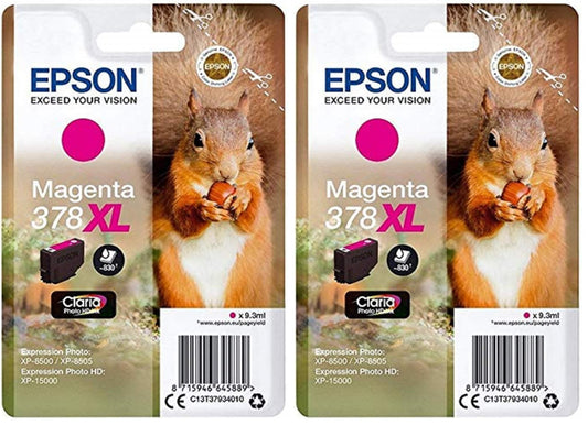Epson EP64588 Original 378XL Ink Squirrel (XP-8500, XP-8600, XP-8605, XP-15000), Magenta (Pack of 2)