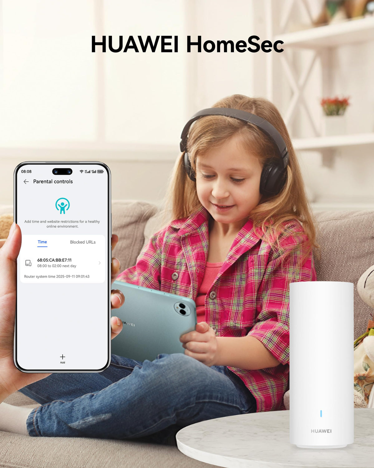 HUAWEI WiFi Mesh 3+ Router, Dual-Band Wi-Fi 6 AX3000, White, 3-Pack - NVWA-AX30-23