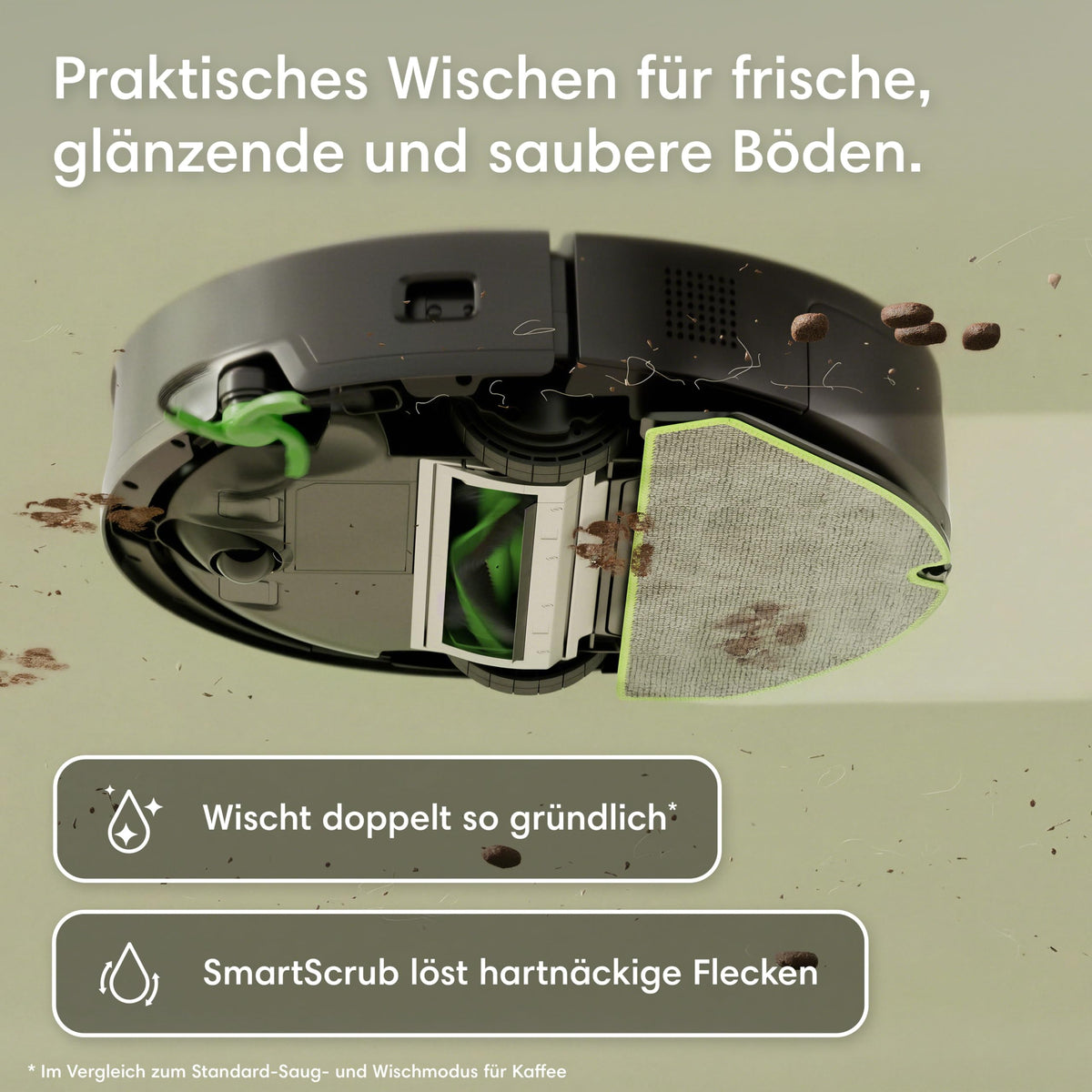 iRobot Roomba® 115 Combo Robot aspirator și mop, putere de aspirație de 15k Pa, perii și pad de ștergere incluse, navigare cu Clearview™ LiDAR, Negru - Y414040