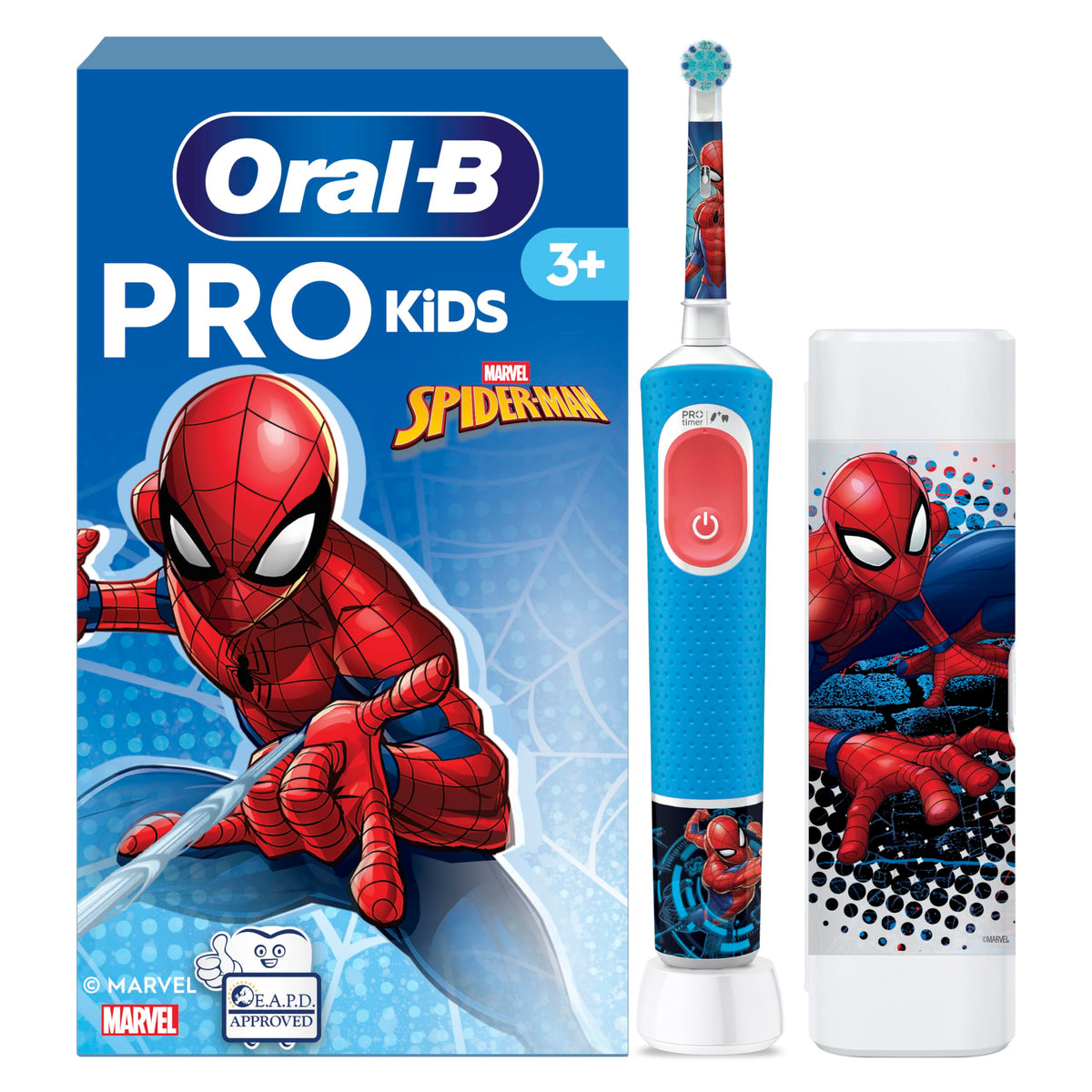 Oral-B Pro Kids 3+ Spiderman Electric Toothbrush for Kids, Blue/Red - 8006540773390