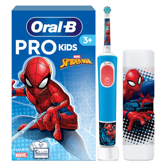 Oral-B Pro Kids 3+ Spiderman Periuță de dinți electrică pentru copii, Albastru/Roșu - 8006540773390