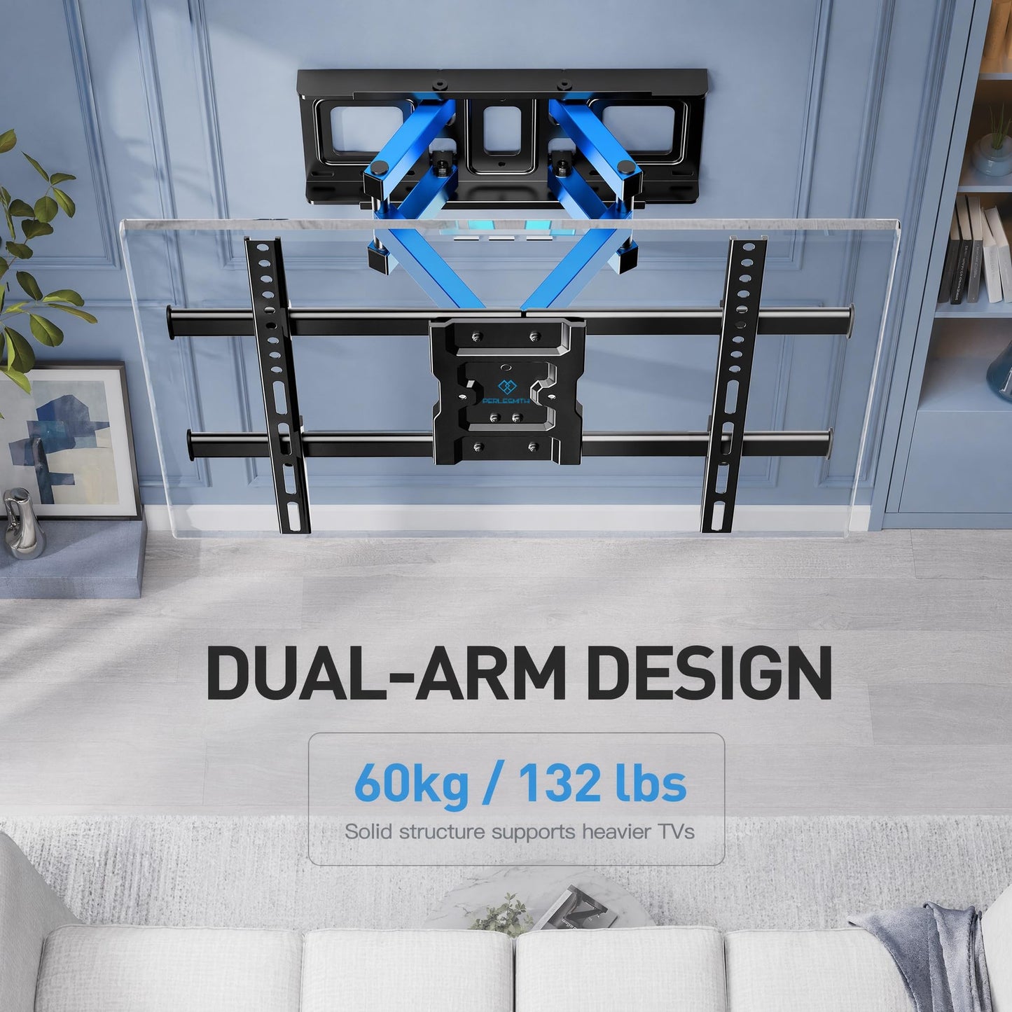 PERLESMITH TV wall mount, for 37-85 inch TVs 60 kg, VESA 600x400 mm - PSPILFK1-E