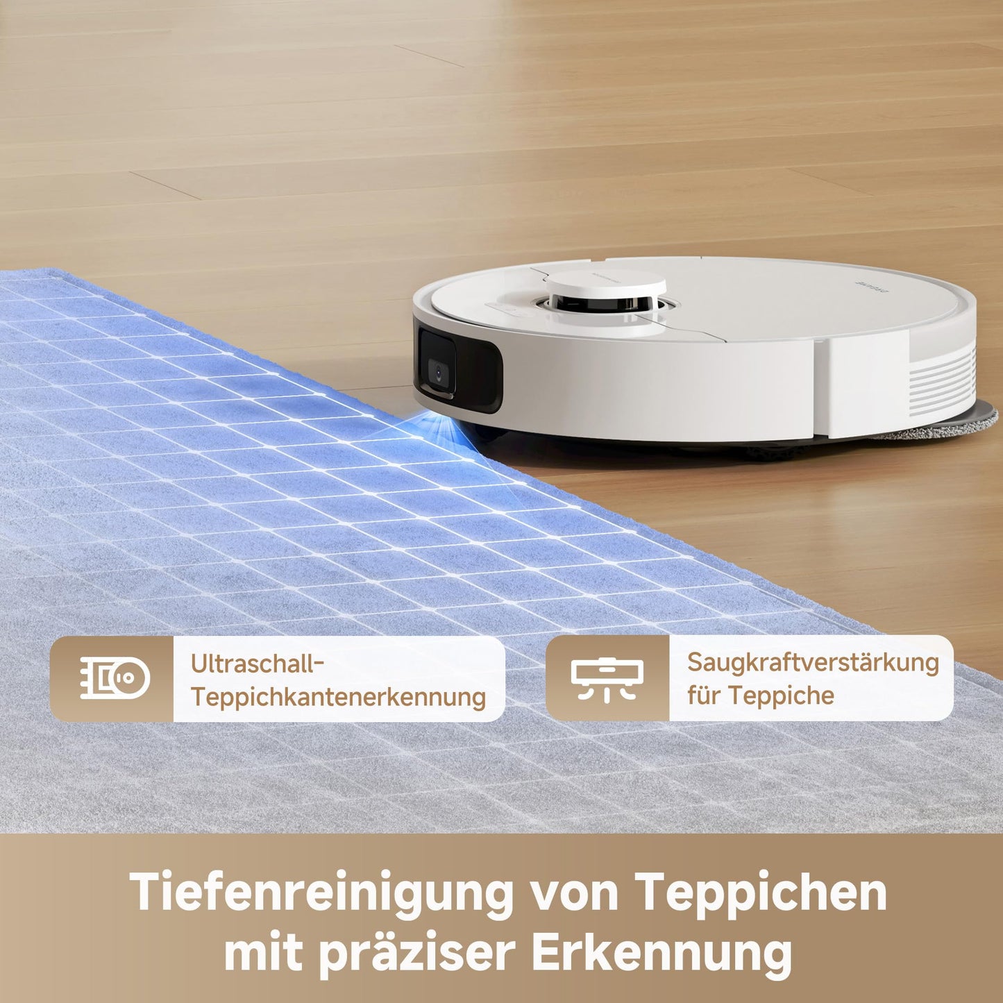 dreame L10s Pro Gen3, intelligent vacuum and mopping robot, Vormax suction power with 13,000 Pa, DuoScrub mopping system, automatic mop raising by 7 mm, powerful carpet cleaning, 5,200mAh battery - RLL42SDA