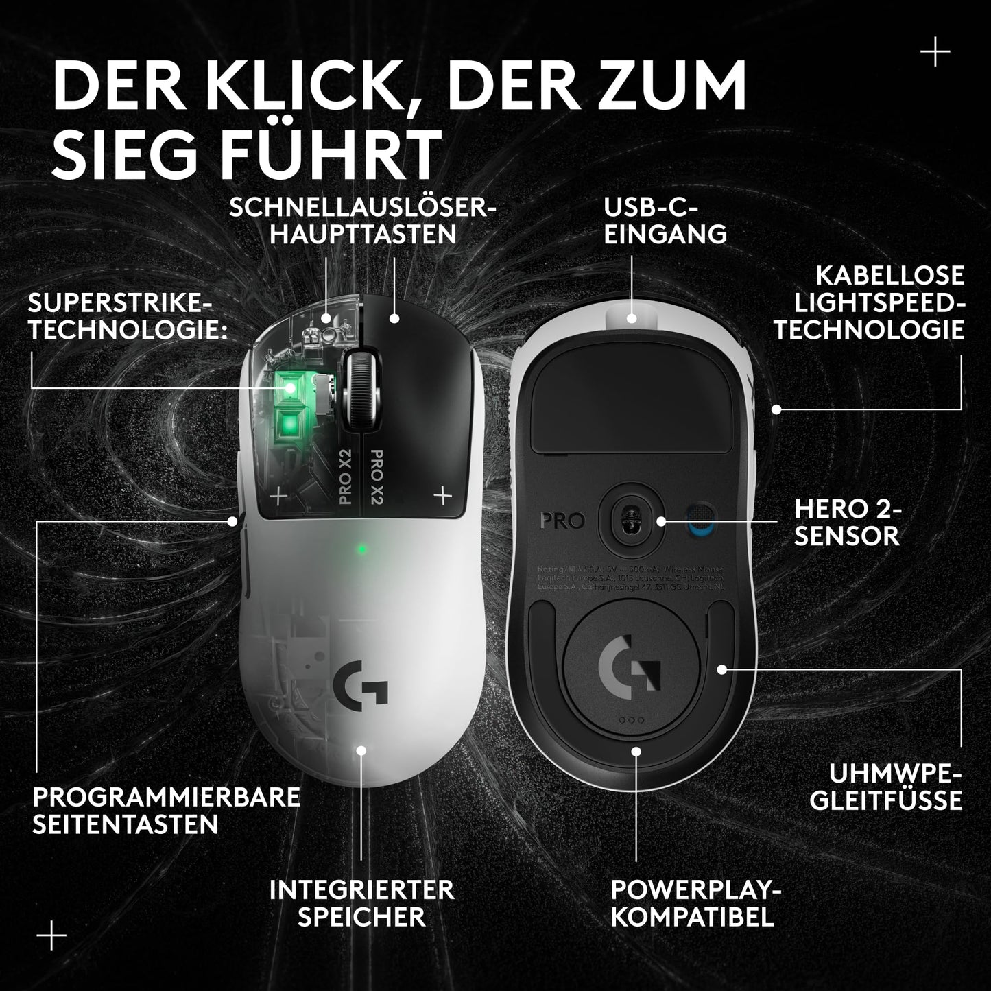 Logitech G Pro X Superlight 2 Dex Black