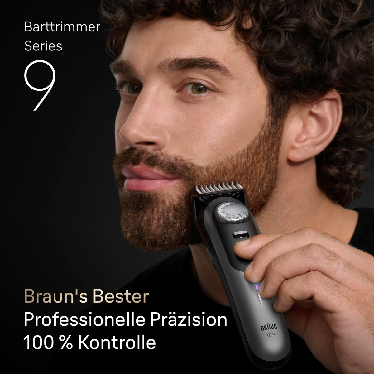 Braun Tunsor de barbă Series 9, Tunsor de barbă fără fir pentru bărbați, BT9520, Crom