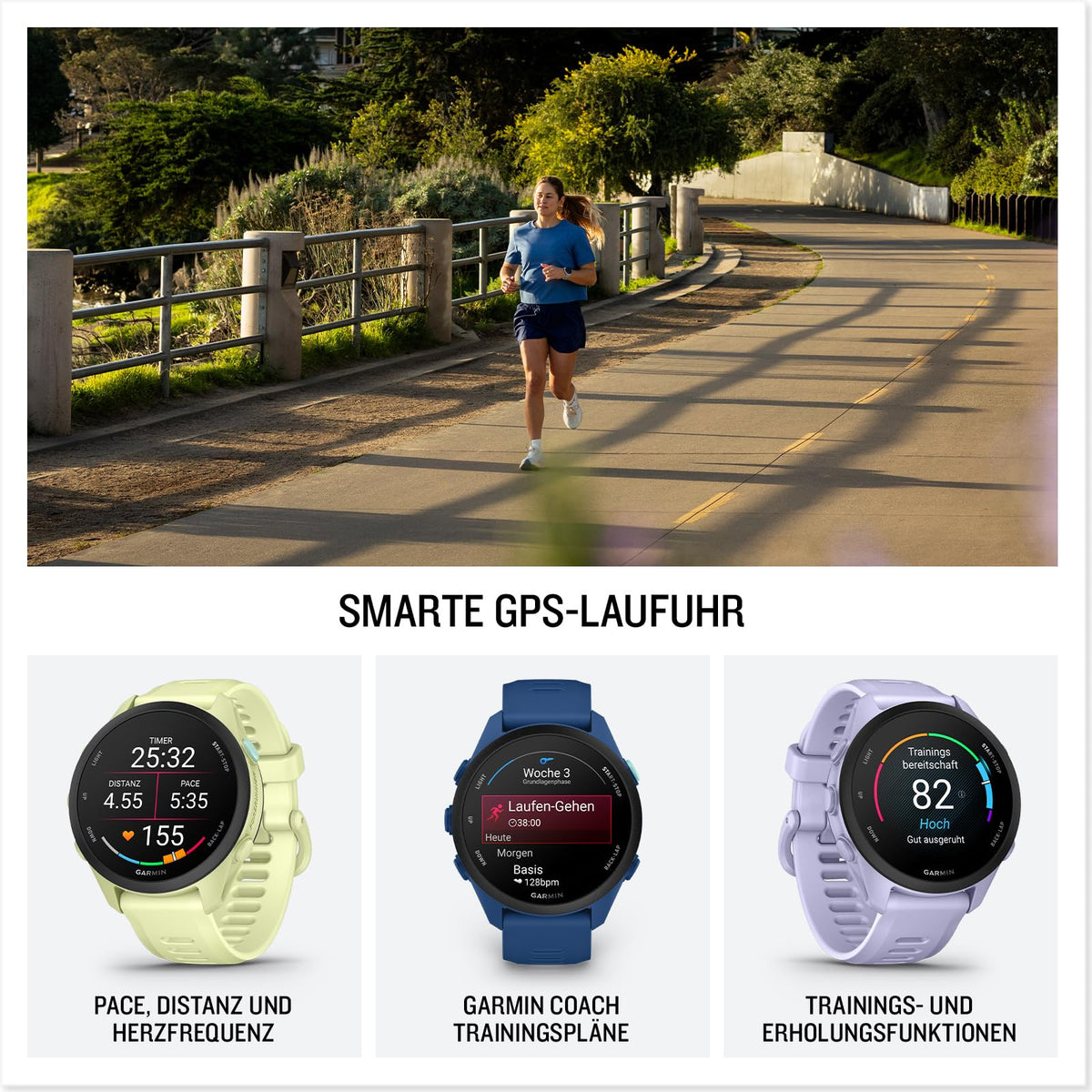 Garmin Forerunner 70 43mm (Amazon Exclusive) - Ceas de alergare inteligent, ecran AMOLED tactil de 1,2", autonomie a bateriei de până la 13 zile, recomandări pentru antrenament, date de sănătate, peste 80 de aplicații sportive, notificări, Pay -