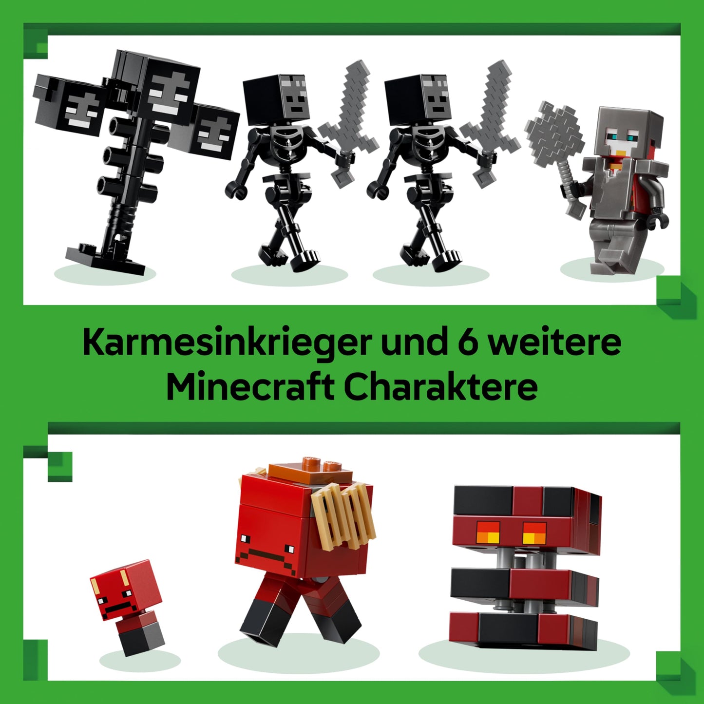 LEGO Minecraft Duel with the Wither - Gift for young gamers - Merchandising for fans - Minecraft - Building set with many creatures and workbench for boys and girls aged 8 and up - 21590