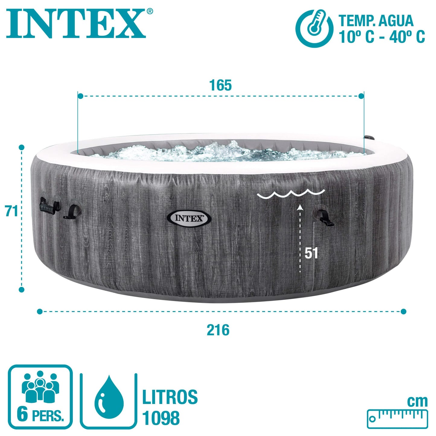 85IN X 28IN PURESPA GRAYWOOD DELUXE SET - 28442EX