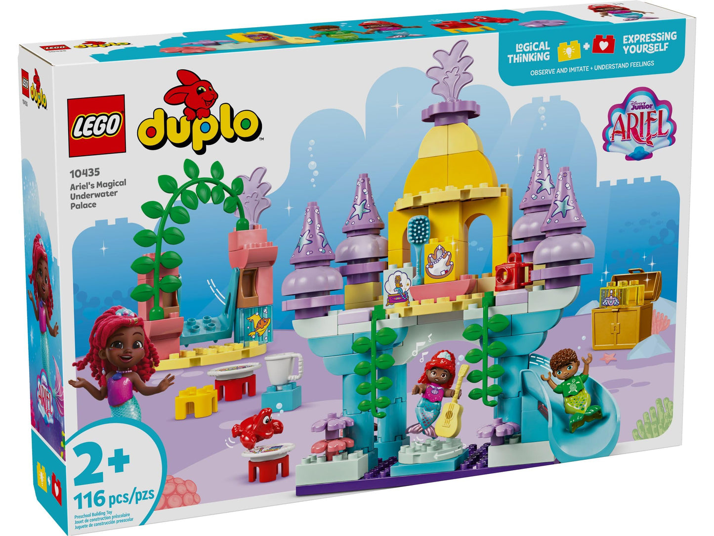 LEGO DUPLO Disney Ariel's Magical Underwater Palace - Castle Toy from The Little Mermaid for Girls & Boys from 2 Years - Educational Toy for Children with 3 Figures - Gift - 10435