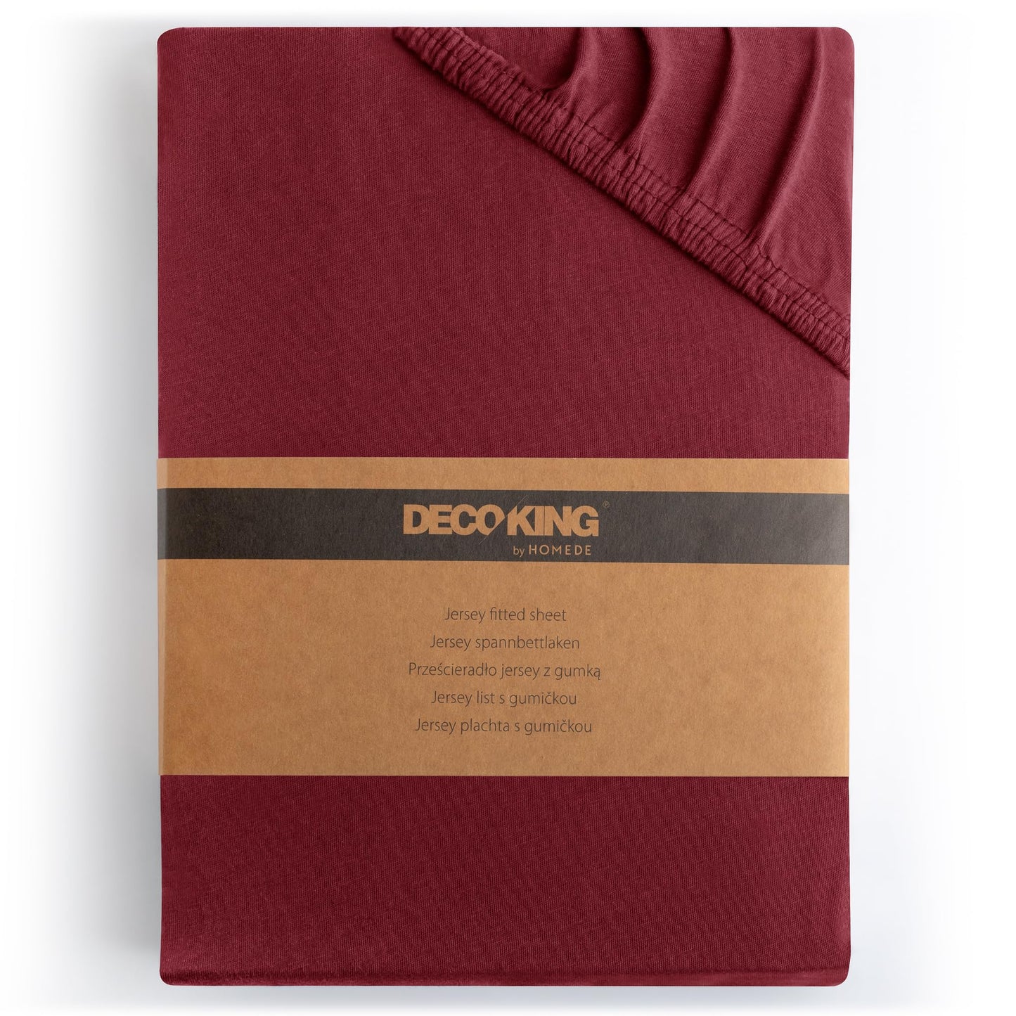 DecoKing fitted sheet 200x220 220x240 cm 100% combed cotton Bordeaux fitted sheets Jersey box spring bed Amber 200 x 220 220 x 240