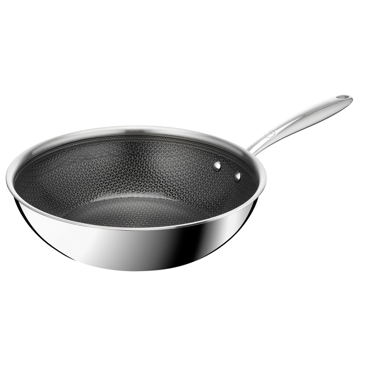 Tefal Master Mesh Wokpfanne cu ceramică, 28 cm, sigură pentru spatula din metal, combinație din oțel inoxidabil și strat de protecție, prăjire perfectă, eliberare ușoară, compatibilă cu inducție, lavabilă în mașina de spălat vase E5331934