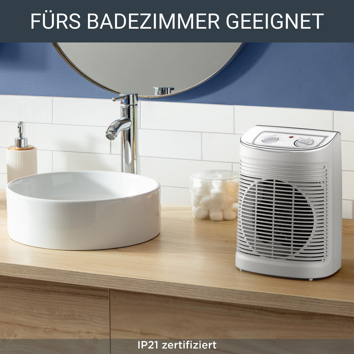 Rowenta Instant Comfort Aqua încălzitor, două trepte de încălzire, funcție de ventilator, consum de energie reglabil, silențios, încălzitor electric, gri deschis, SO6510F2, 1200 - 2400w
